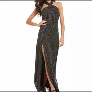 *Halston Black maxi w/ Swiss dots sz2 NWT was$228